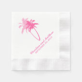 Pink Palm Trees Beach Wedding Servet (Voorkant)