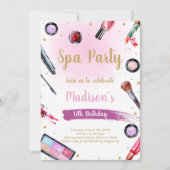 Pink Pamper Party Thema voor meisjes Kaart (Voorkant)