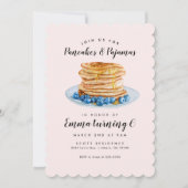 Pink Pancakes Pajamas Birthday Uitnodiging (Voorkant)