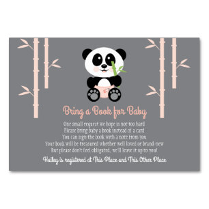 PINK PANDA BABY SHOWER BOOK VERZOEKKAART KAART
