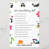 Pink Panda Baby shower Game (Voorkant)