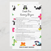 Pink Panda Baby shower Game (Voorkant / Achterkant)