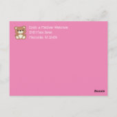 Pink Panda Beer Baby Aankondiging Briefkaart (Achterkant)