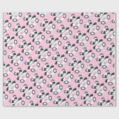 Pink Panda Beer Baby shower Cadeaupapier (Vlak)
