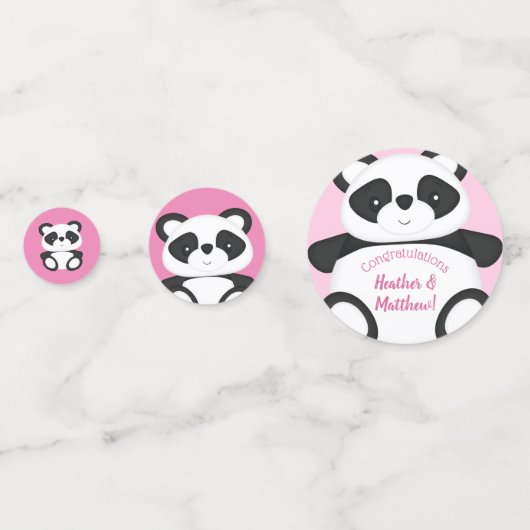 Pink Panda Beer Baby shower Confetti (Voorkanten)