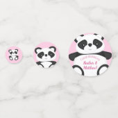 Pink Panda Beer Baby shower Confetti (Achterkanten)