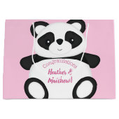 Pink Panda Beer Baby shower Groot Cadeauzakje (Voorkant)