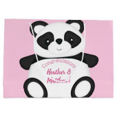 Pink Panda Beer Baby shower Groot Cadeauzakje (Achterkant)