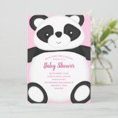 Pink Panda Beer Baby shower Kaart (Staand voorkant)