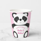 Pink Panda Beer Baby shower Papieren Bekers (Achterkant)