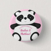 Pink Panda Beer Baby shower Ronde Button 3,2 Cm (Voorkant)