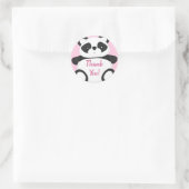 Pink Panda Beer Baby shower Ronde Sticker (Tas)