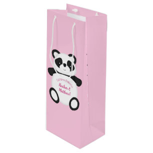 Pink Panda Beer Baby shower Wijn Cadeautas
