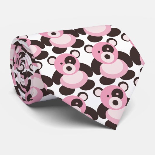 Pink Panda Beer Stropdas (Opgerold)