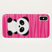 Pink Panda Beer Zebra Print Patroon Case-Mate iPhone Case (Achterkant (horizontaal))