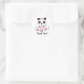 Pink Panda Dank je Schattig Girly Ronde Sticker (Tas)