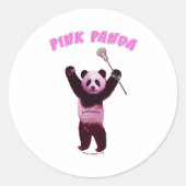 Pink Panda Lacrosse Ronde Sticker (Voorkant)