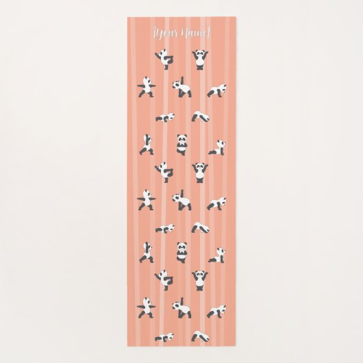 Pink Panda Yoga Mat Custom Name Same on Both Sides (Achterkant)