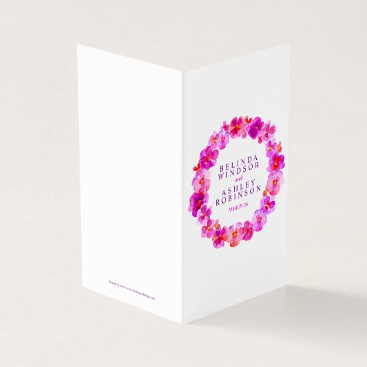 Pink pansy art bruiloft — plattegrond kaart (Buitenkant)