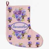 Pink Pansy Flower Pansies art Floral Spot Flowers Grote Kerstsok (Voorkant)