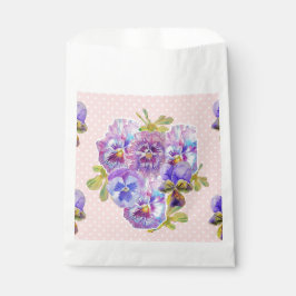 Pink Pansy spot Flowers floral Party Favor Bags Bedankzakje