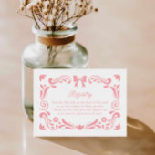 Pink Papel Picado Baby shower Registry QR-code Informatiekaartje