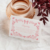 Pink Papel Picado Baby shower Registry QR-code Informatiekaartje