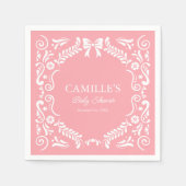 Pink Papel Picado-Baby shower Servet (Voorkant)