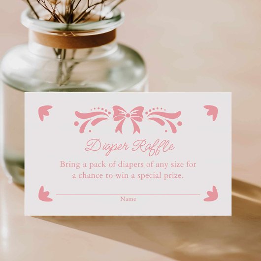 Pink Papel Picado Luier Raffle Ticket Informatiekaartje