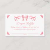 Pink Papel Picado Luier Raffle Ticket Informatiekaartje (Voorkant)