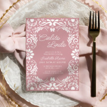 Pink Papel Picado Mexican Girl Baby shower