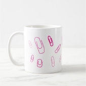 pink paper clip retro design  koffiemok (Links)