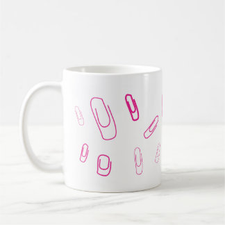 pink paper clip retro design  koffiemok