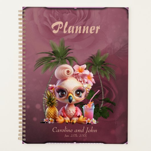 Pink Paradise, een zoete flamingo Planner (Voorkant)