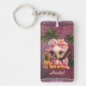 Pink Paradise, een zoete flamingo Sleutelhanger (Voorkant)