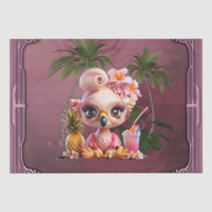 Pink Paradise, een zoete flamingo Tissuepapier