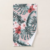 Pink Paradise Tropical Island Floral Botanical Bad Handdoek (Handdoek)