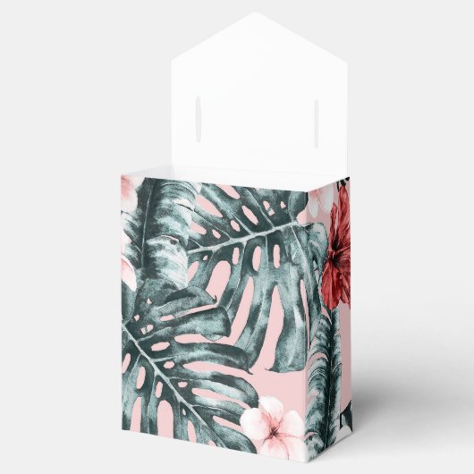 Pink Paradise Tropical Island Floral Botanical Bedankdoosjes (Geopend)