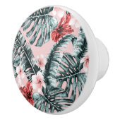 Pink Paradise Tropical Island Floral Botanical Keramische Knop (Rechts)