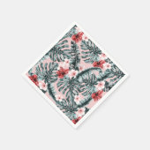 Pink Paradise Tropical Island Floral Botanical Servet (Hoek)