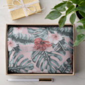 Pink Paradise Tropical Island Floral Botanical Tissuepapier (Geschenk)