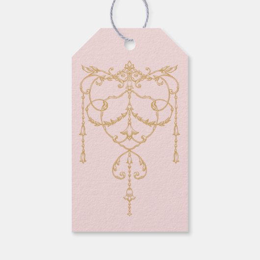  Pink Paris Glam | Monogram bruiloft Cadeaulabel (Achterkant)