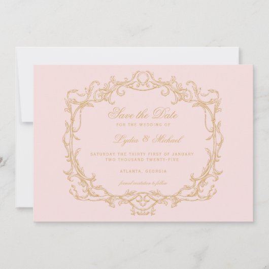  Pink Paris Glam Save The Date (Voorkant)