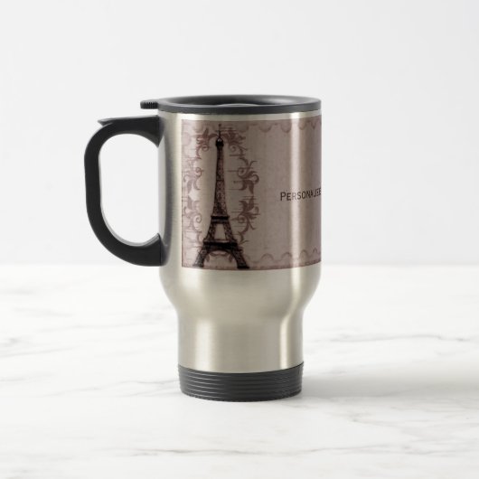 Pink Paris Grunge Travel Mug Reisbeker (Links)