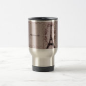 Pink Paris Grunge Travel Mug Reisbeker (Center)