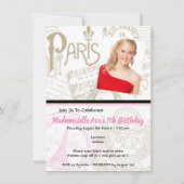 Pink Paris Passport Party Invite Save The Date (Achterkant)