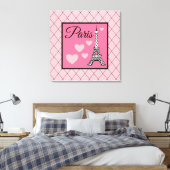Pink Paris Sign Wall Art Canvas Afdruk (Insitu (Slaapkamer))