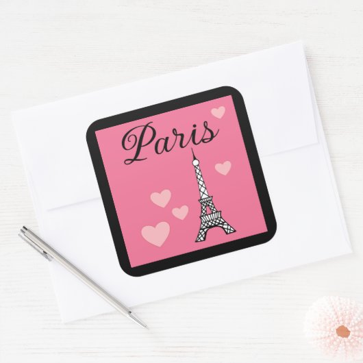 Pink Paris Stickers (Envelop)