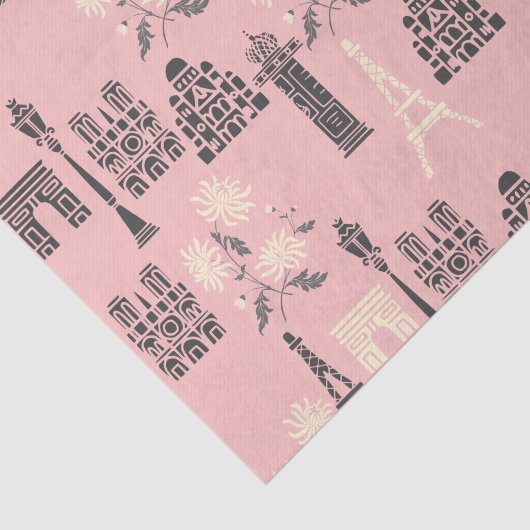 Pink Paris Tissue Paper Tissuepapier (Detail)