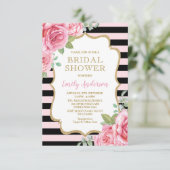 Pink Paris Vrijgezellenfeest Waterverf Rozen Wedde Kaart (Staand voorkant)